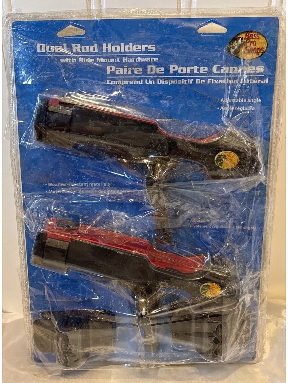 NEW NOB Bass Pro Shop Fishing Rod Holder Dual Side Mount Hardware Adjust Angle